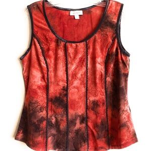 Dressbarn Sleeveless Top Brick Red Medium
